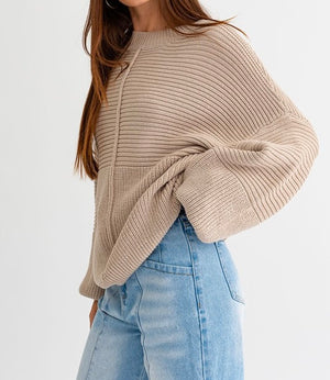 Here For You Ribbed Knitted Sweater