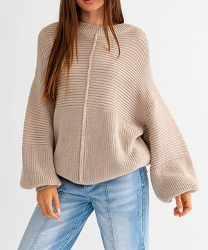 Here For You Ribbed Knitted Sweater