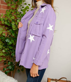 Star Printed Military Jacket