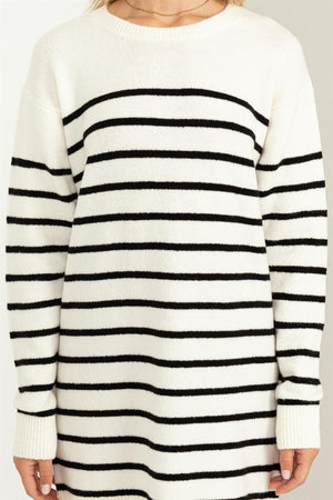 Not An Act Casually Chic Striped Sweater Dress